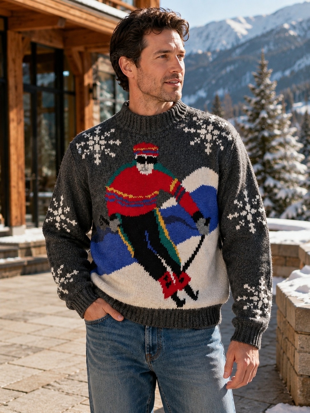 Vintage American Eagle Outfitters Shetland Wool Ski Sweater Men's L